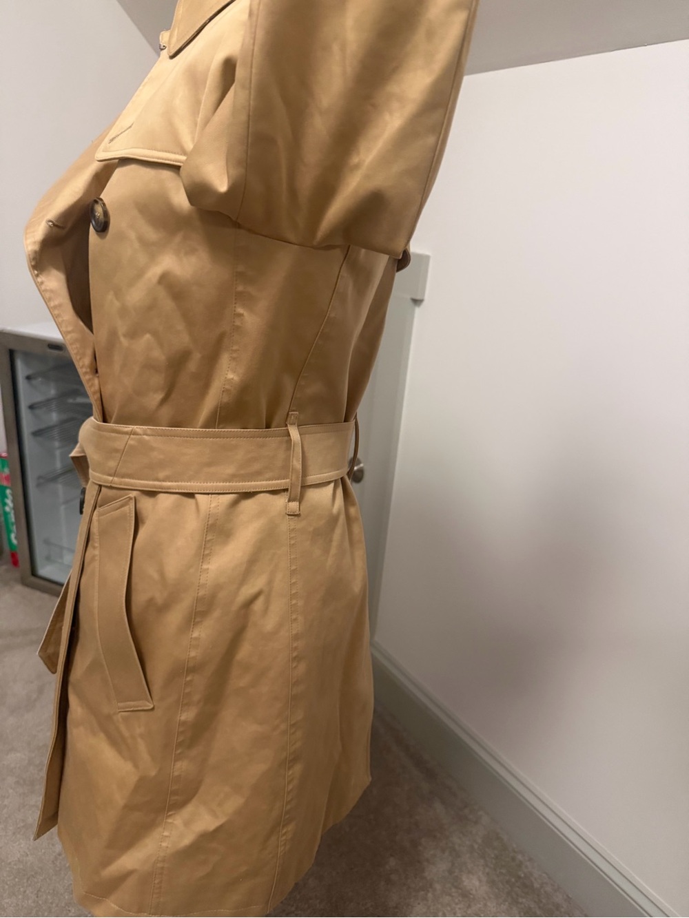Burberry London Kensington Honey Beige Trench Coat Detachable Wool Liner Fit S/2 - Picture 3 of 16